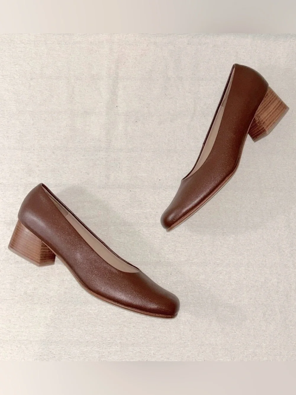 NEW Huma Blanco Luisa Pump Brown Leather Size 40